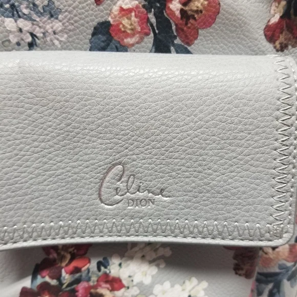 Celine Dion Light Gray Floral Mini Backpack - Picture 12 of 12